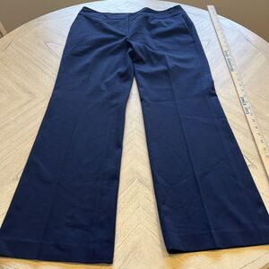 Ann Taylor Lindsay Trouser Dress Pants Womens 10P Blue Cotton Zip